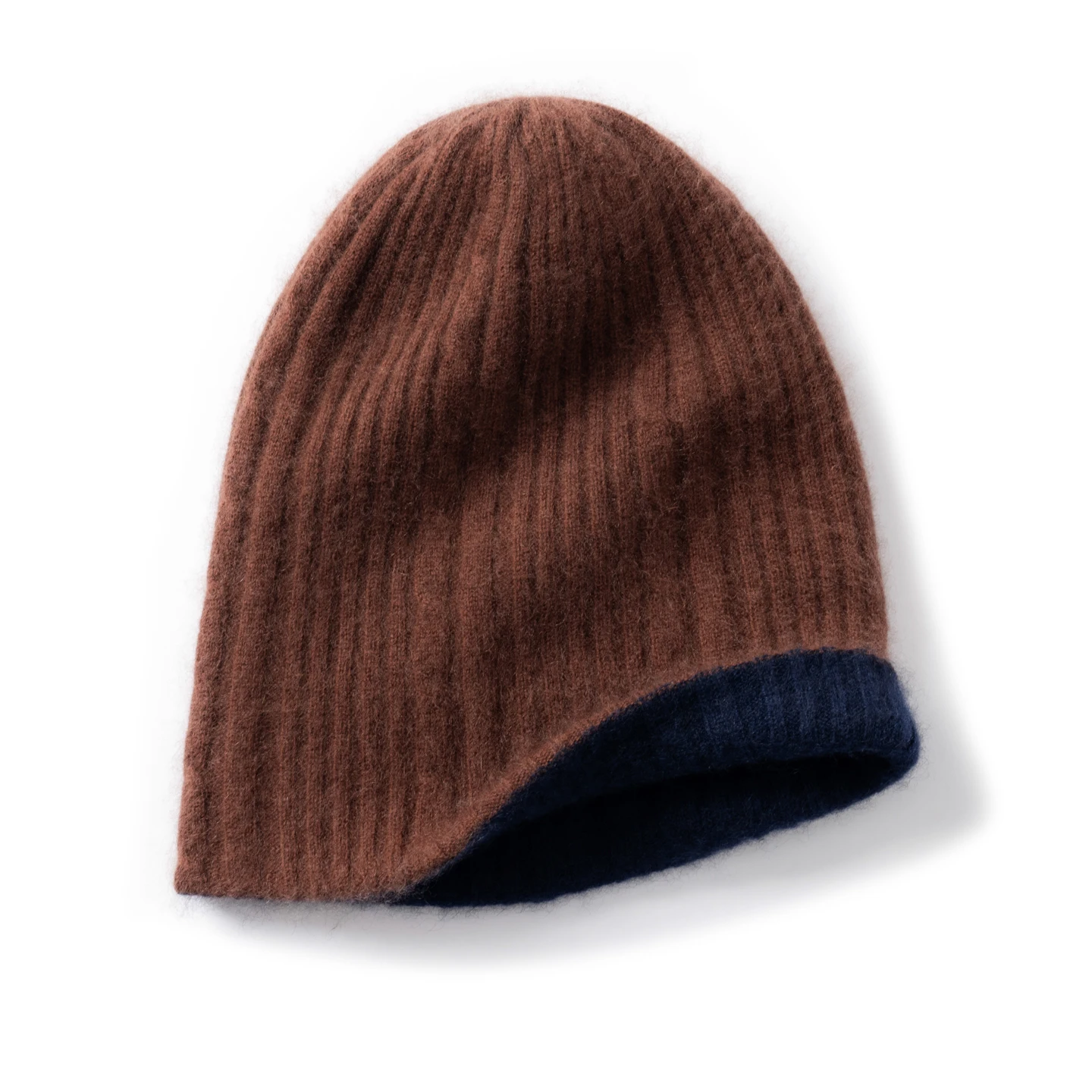 2025 Winter High-Quality 100 Cashmere Hat Double-Layer Padded Knit Stripe Design Outdoor Fashion Warm Pullover Hat Unisex