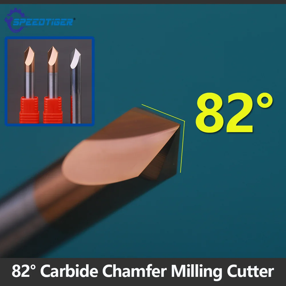 

SPEEDTIGER 82 Degree Angle Solid Carbide Chamfer Milling Cutter Edge Deburring Drill Bit Dia 3-12mm for Steel Aluminum Machining