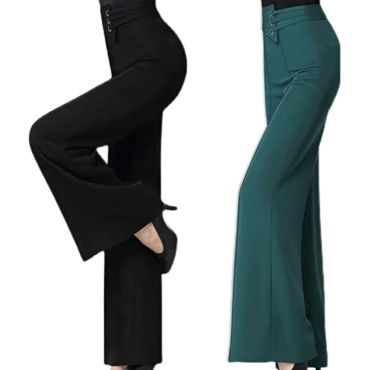 New wide leg high waist national standard dancer Latin dance modern dance Samba dance pants practice pants social dance square