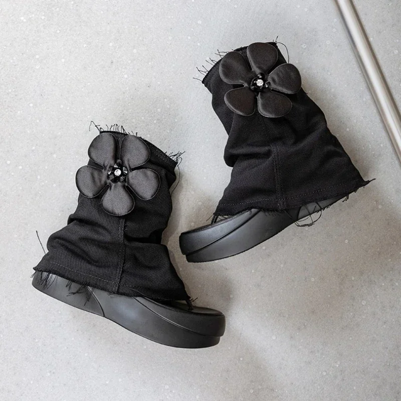 المرأة سميكة القاع صندل الأحذية 35-40 سستة كليب تو الارتفاع زيادة جولة تو خفيفة الوزن صنادل مماشي للموضة أحذية مريحة #2