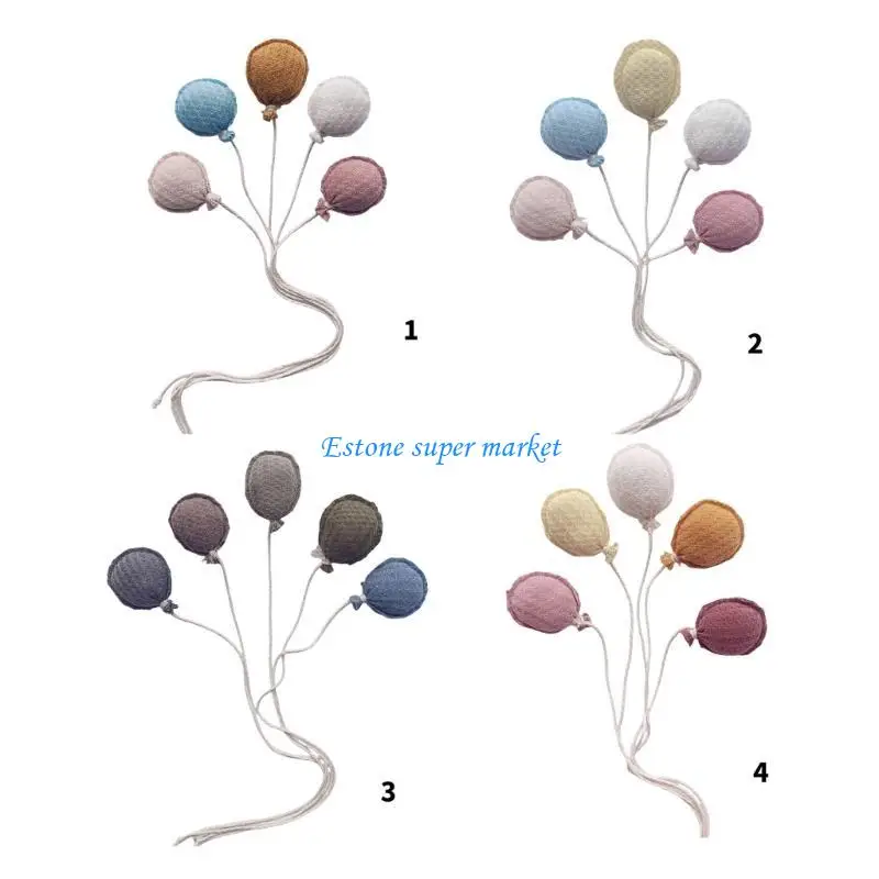 090B 5Pcs Balloon Wall Ornament Kids Room Decorative Balloon Hanging Decorations Newborns Photography Props Set