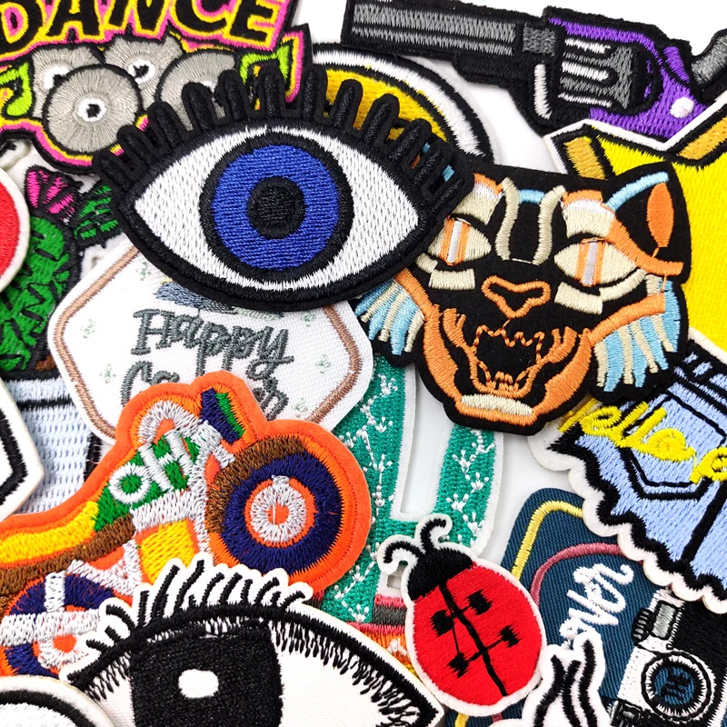 Eye Heart Tiger Iron On Patch Odzież Tkanina do szycia Ręcznie robione aplikacje na odzież Naklejki muzyczne Odznaka Parche Cat Arrow