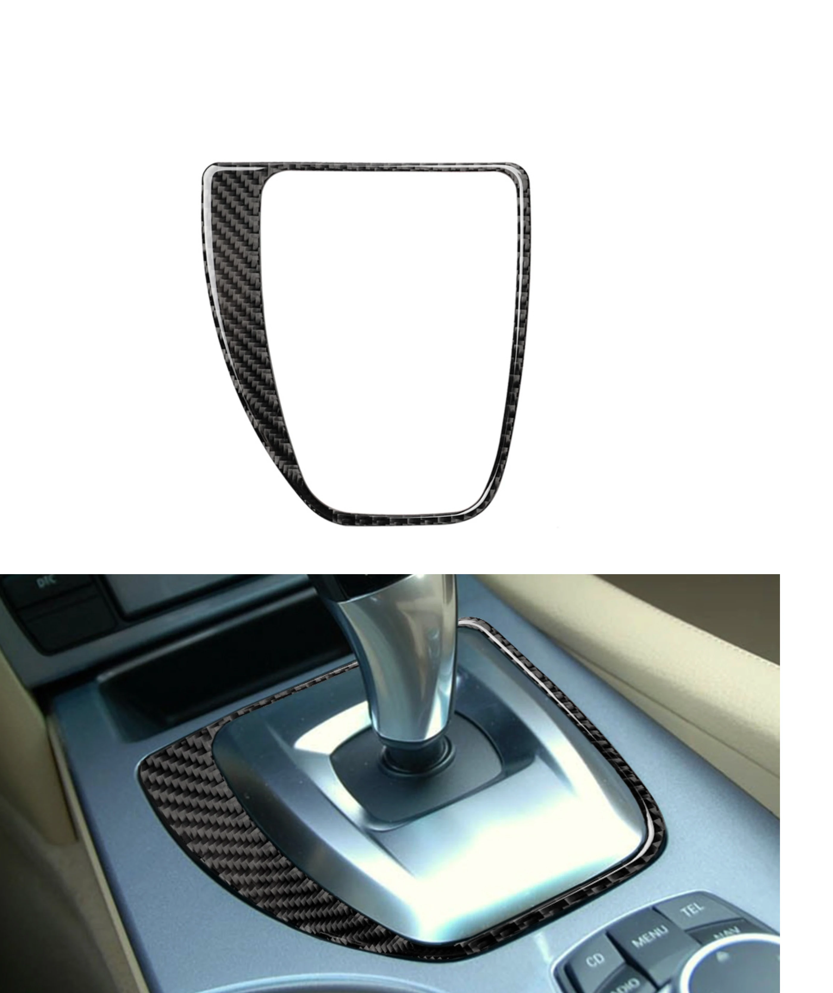 

Car Interior Center Control Gear Shift Panel Outer Frame Cover Trim For BMW 5 Series E60 E61 2004 2005 2006 - 2010 Carbon Fiber