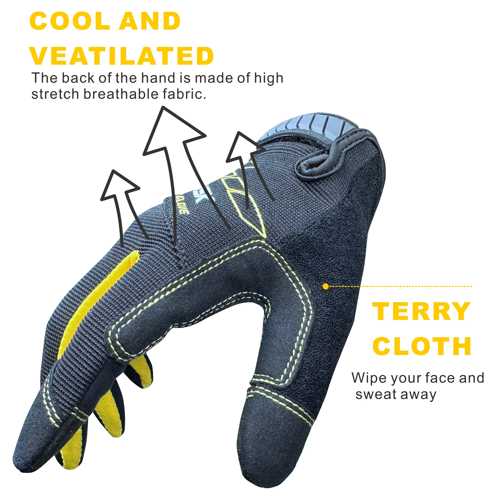 Unisex Work Gloves, Mechanic Gloves Touchscreen Compatible, Superior Grip Multi-Purpose