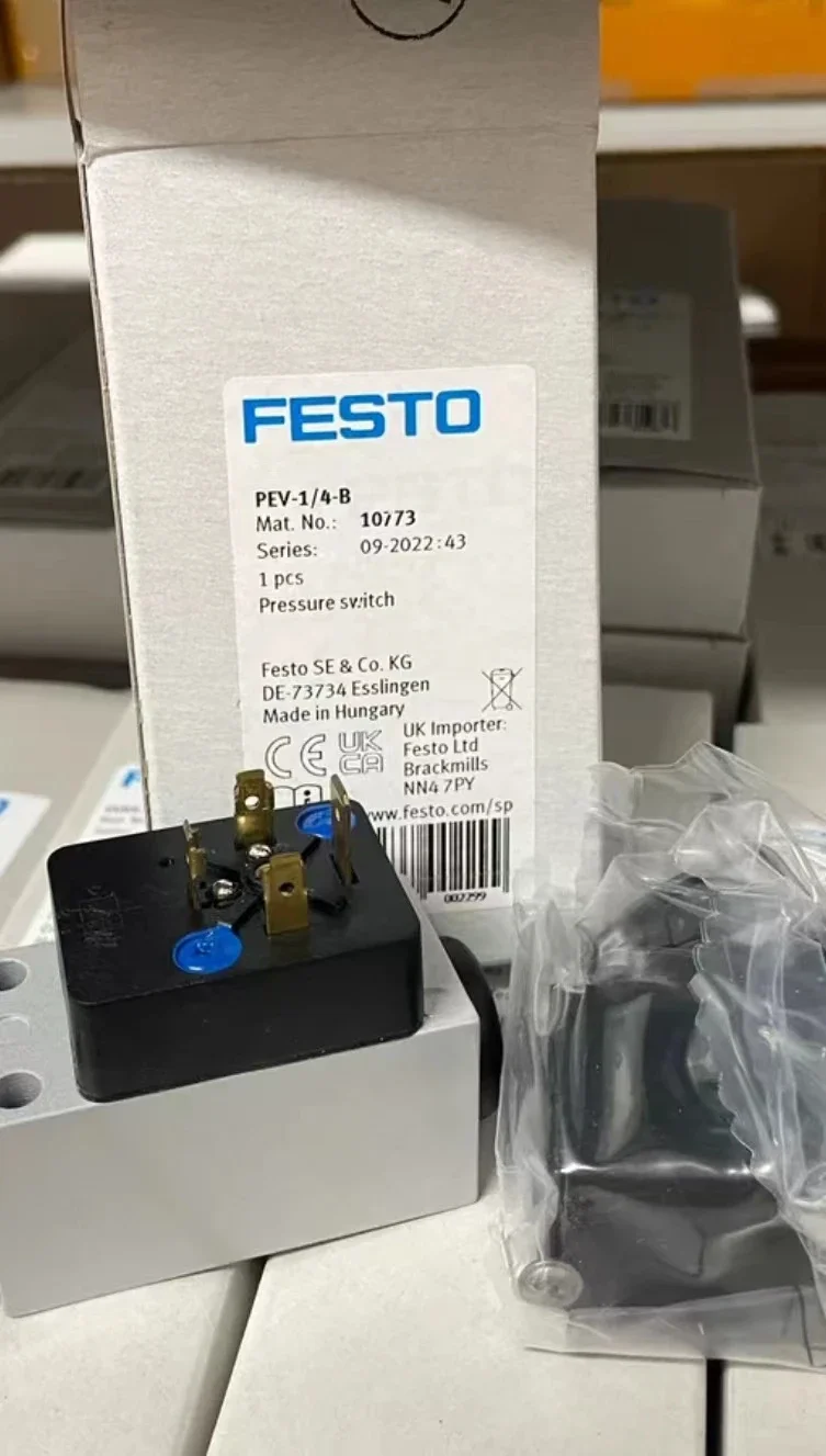 FESTO pressure switch pev-1/4-b 10773 PEV-1/4-B-OD 175250 PEV-1/4-SC-OD 161760 PEV-1/4-B-M12 192488 VPEV-1/8 150261