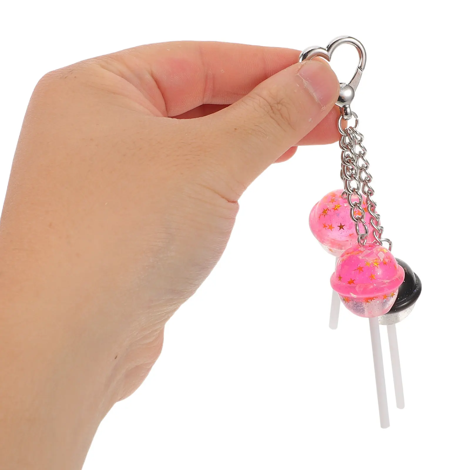 Lollipop Keychain Cute Resin Candy Pendant Vibrant Color Realistic Dessert Charm for Bag Purse Car Keys Teen Woman Couple