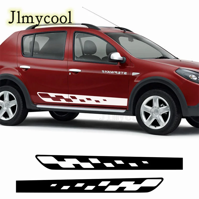 

2 шт. виниловой пленки для тюнинга Renault Dacia Duster, наклейки для стайлинга, боковые полосы, DIY, спортивная графика, декоративные наклейки для автомобиля