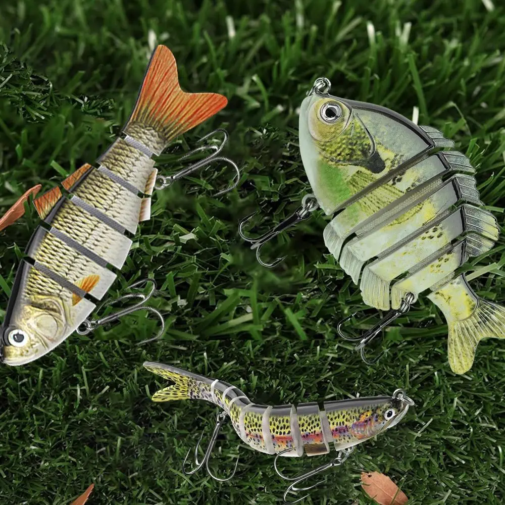 

6-Piece Realistic Jointed Swimbait Lures for Fresh and Saltwater Fishing, Ideal for Bass, Trout, Crappie, Walleye, Pike, Perfect