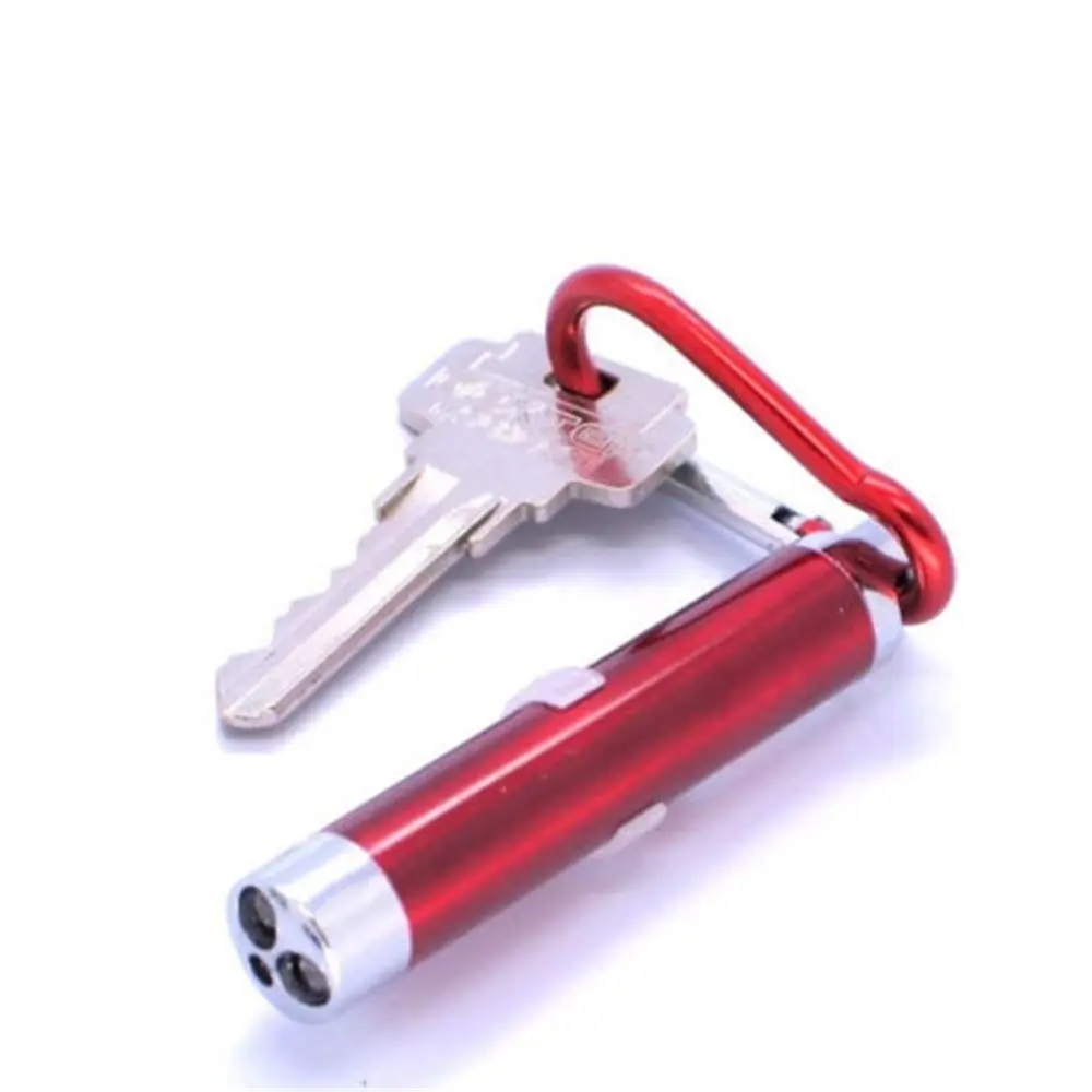 Three-in-one mini flashlight + led flashlight portable carabiner flashlight red laser