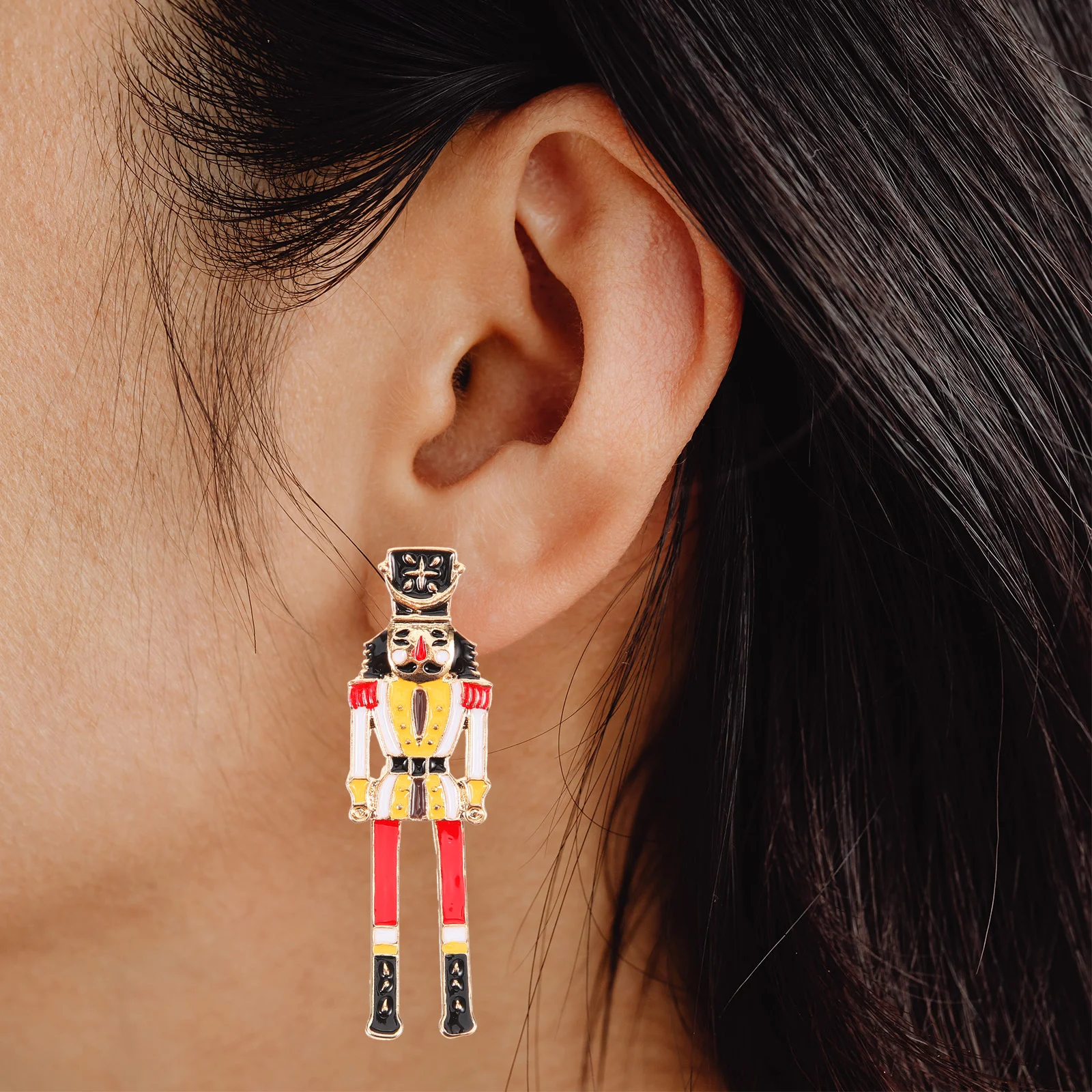 Nutcracker Earrings Stud Metal Studs Gift Ladies Girls Aesthetic Post for Women Temperament