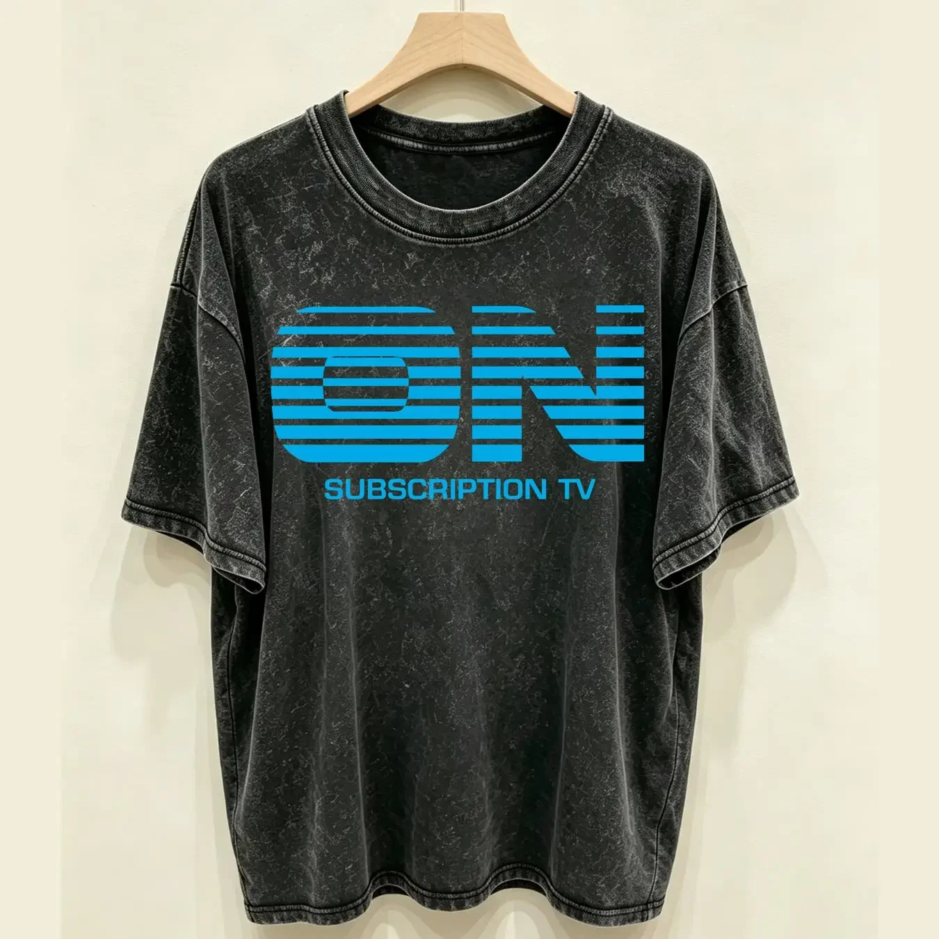 washed T Shirt ON TV Subscription Television Defunct Service 100 Cotton vintage Washed Soft Breathable Top For Everyday Wear