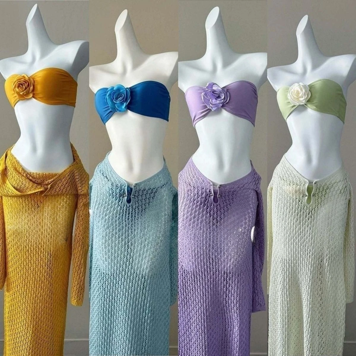 

Sexy Hot Girl Women Beach Vacation Party Bikini Sleeveless Bra Tops + Skirt 2025 Summer Fashion Suit Swimwear Female