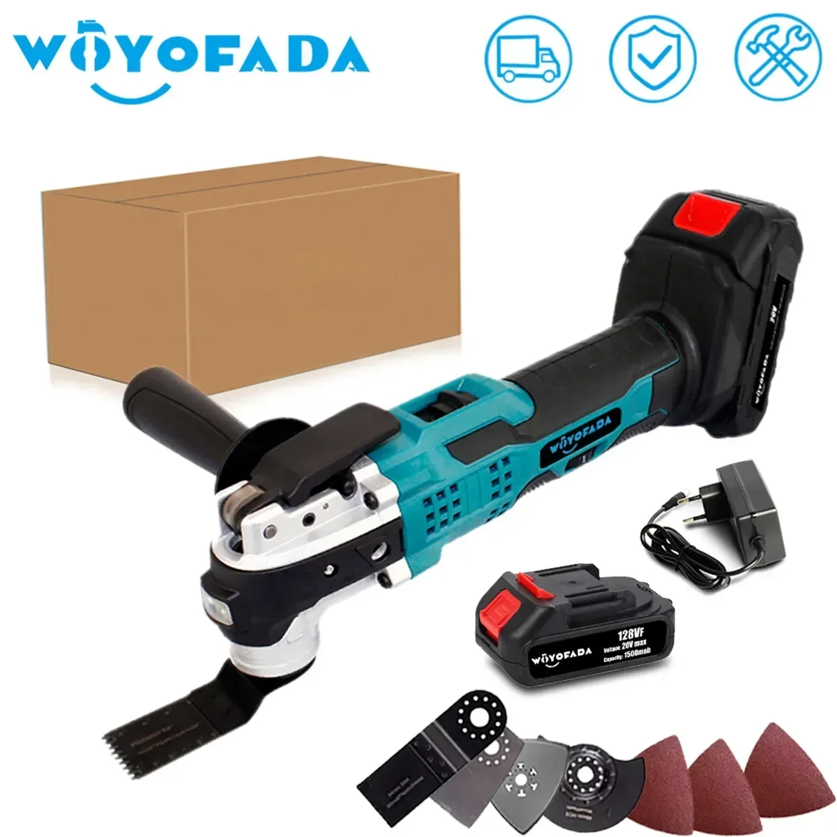 Outil multifonction oscillant électrique, scie, tondeuse, pelle de coupe, machine de découpe, outil de travail du bois pour Makita, batterie 18V