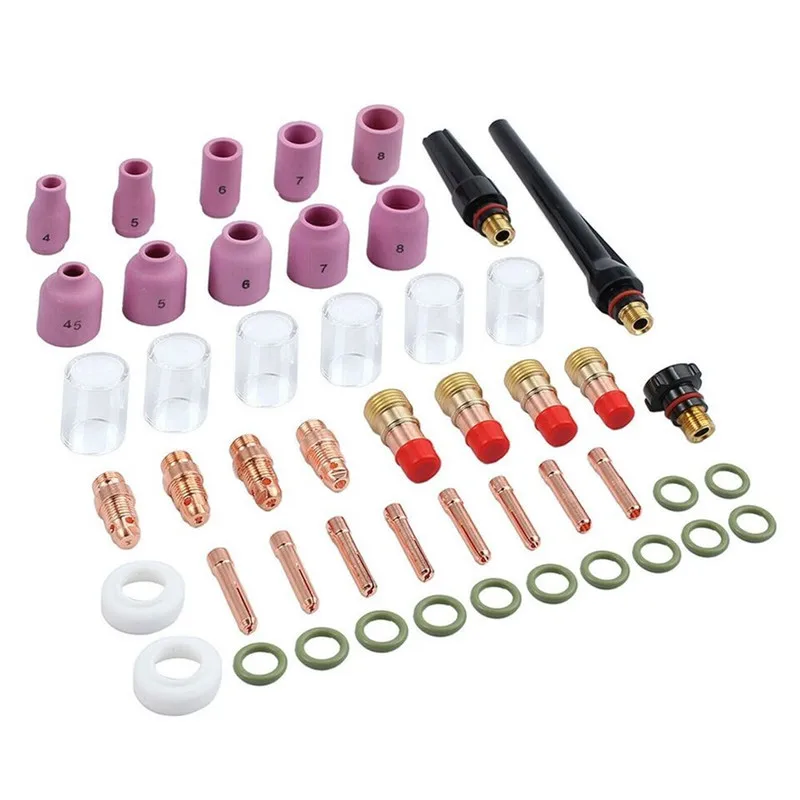 

49 PCS TIG welding short gas lens argon arc welding kit WP17/18/26 torch cup