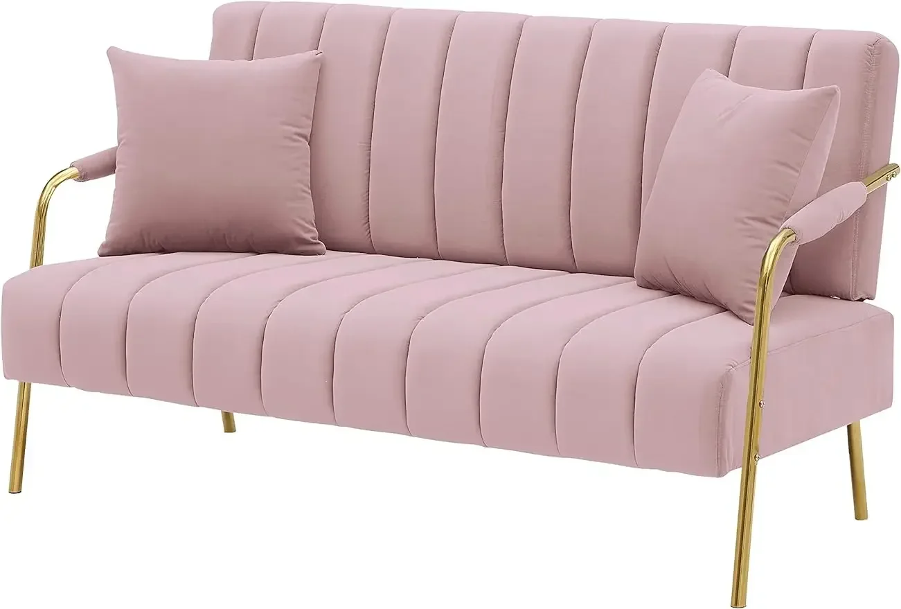 Modern Upholstered Velvet Loveseat Sofa: 60