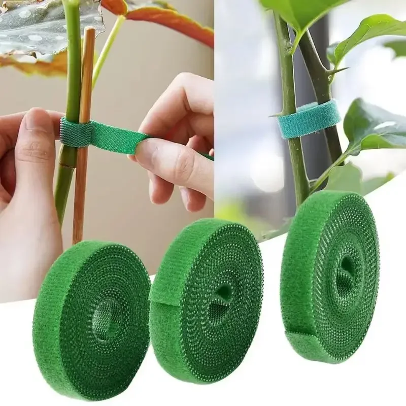 Green Plant Twist Tie Tape —— 1/1.5/2cm × 1/2/3/5m, Reusable Garden & Cable Organizer Tape for Plant Shaping and Home Fixing