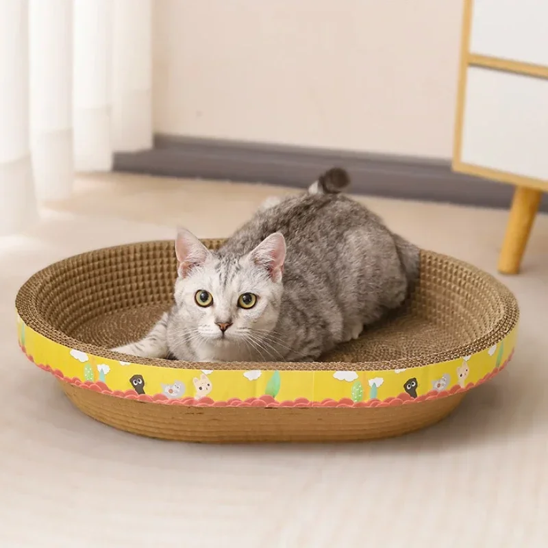 arranhador-para-gatos-protege-moveis-brinquedo-para-afiar-garras-papel-ondulado-oval-resistente-ao-desgaste-ninho-para-gatos-acessorios-para-gatos