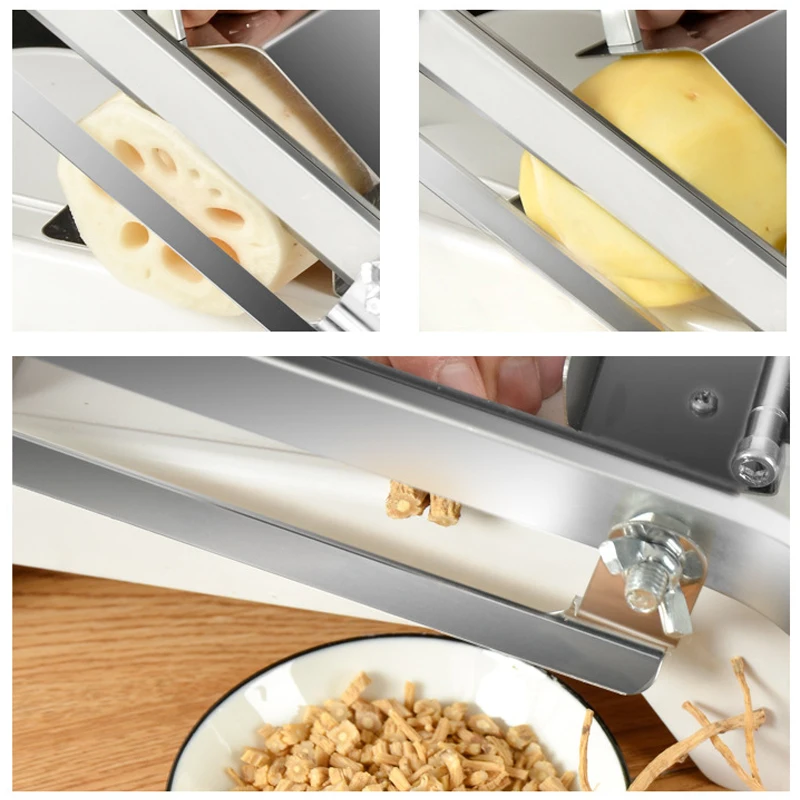 Utensili da cucina Affettatrice per carne Lega + acciaio inossidabile Spessore manuale per uso domestico Dispositivo per affettare carne e verdure regolabile