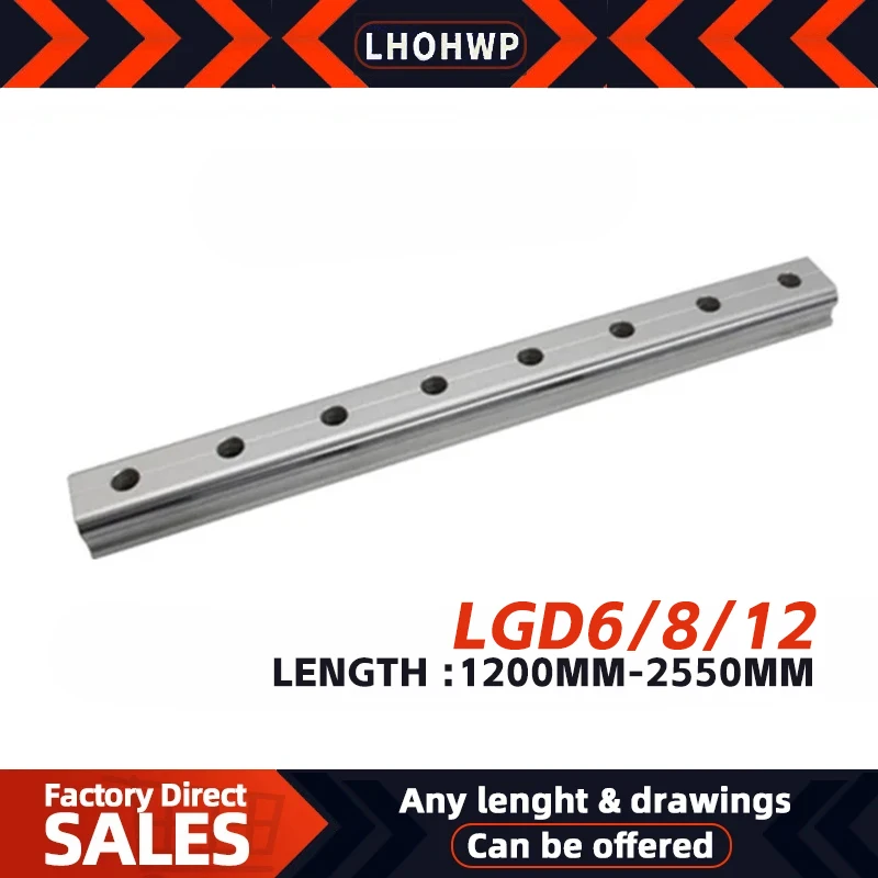 External Dual-Axis Linear Slide Rail, Square Guide Rail, High-Speed Roller Slide LGD6/8/12  L=1200-2550mm CNC Cutting Machine