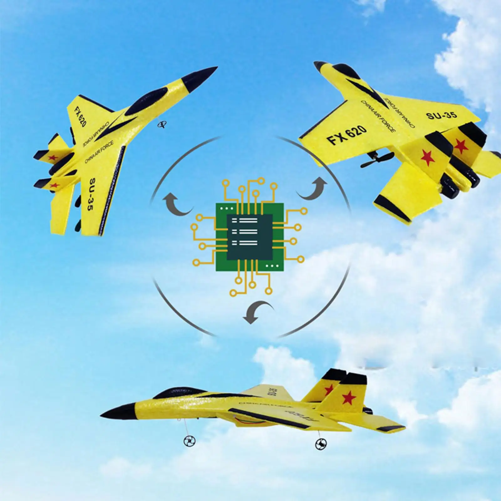 RC Glider Airplane EPP Foam SU-35 2.4G Remote Control Fixed Wing Aircraft Ready to Go Toy for Beginners and Experts