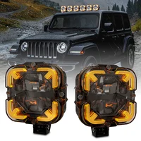 Barra de luz LED de 60W para coche, 12v, con luz de trabajo y DRL ámbar, para tractores, barcos, automóviles, todoterreno, 4x4, SUV, ATV, faro.