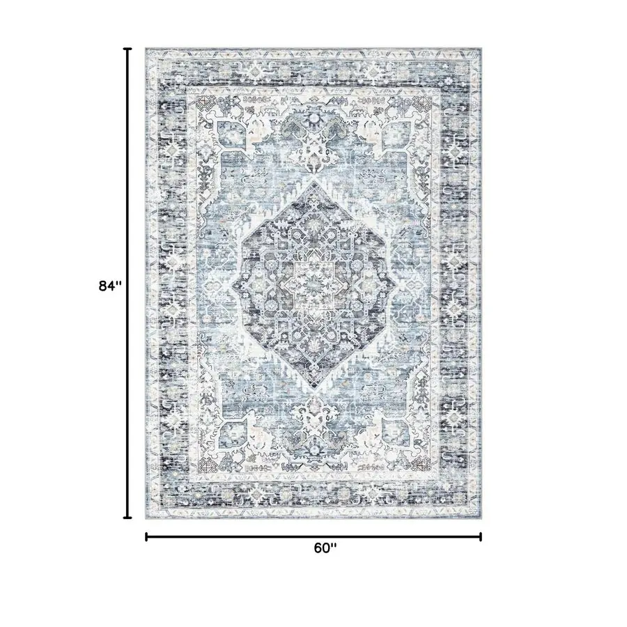 

Area Rug 57, Vintage Boho Rug,UltraSoft Low Pile, Washable, Non Slip,Stain Resistant Printed Carpet for Living Room Bedrooms Pla