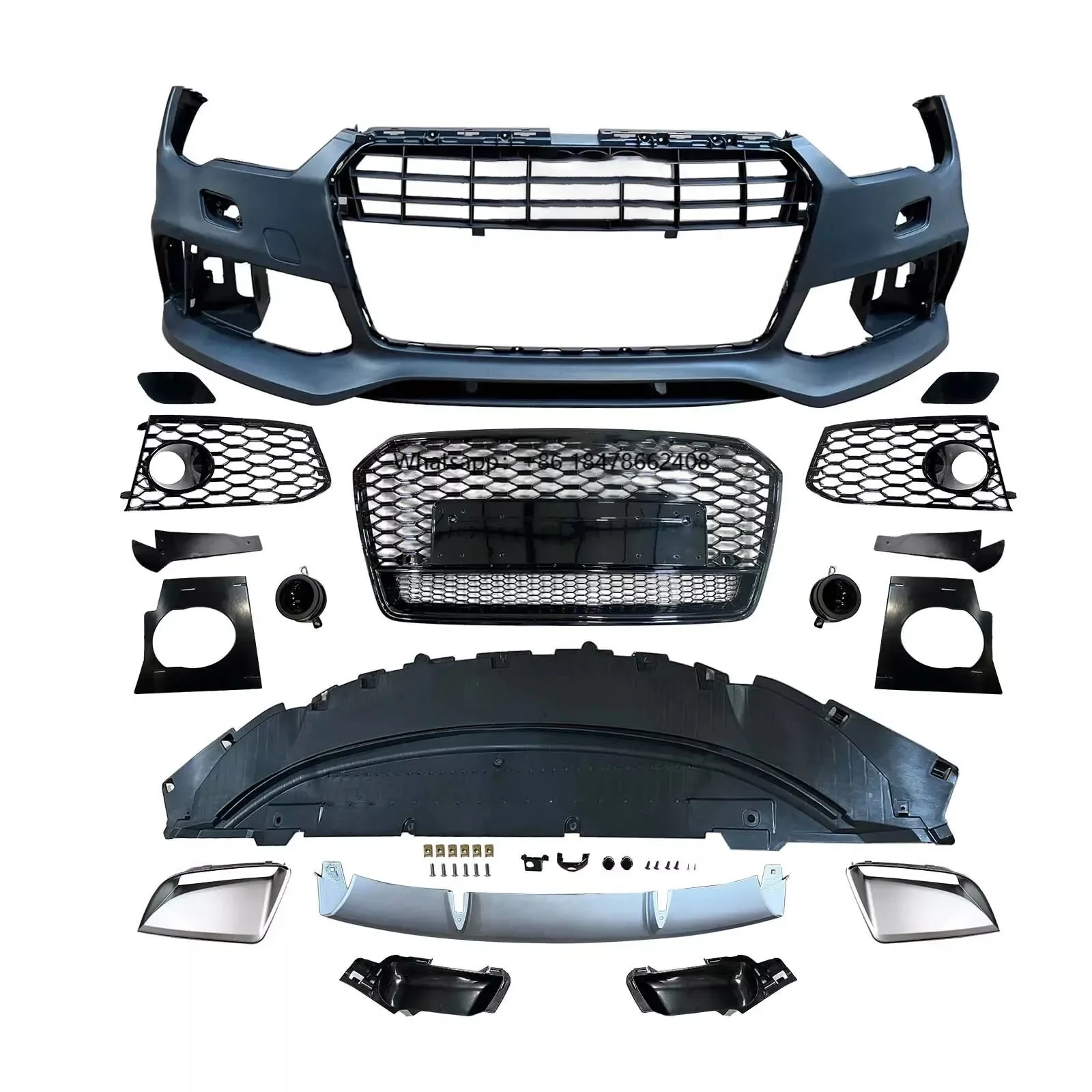 Factory US Warehouse RS7 Style Front Bumper with Grille for  A7 S7 C7 C7.5 2009-2018 A7 S7 Modified RS7 Bumper Body Kit