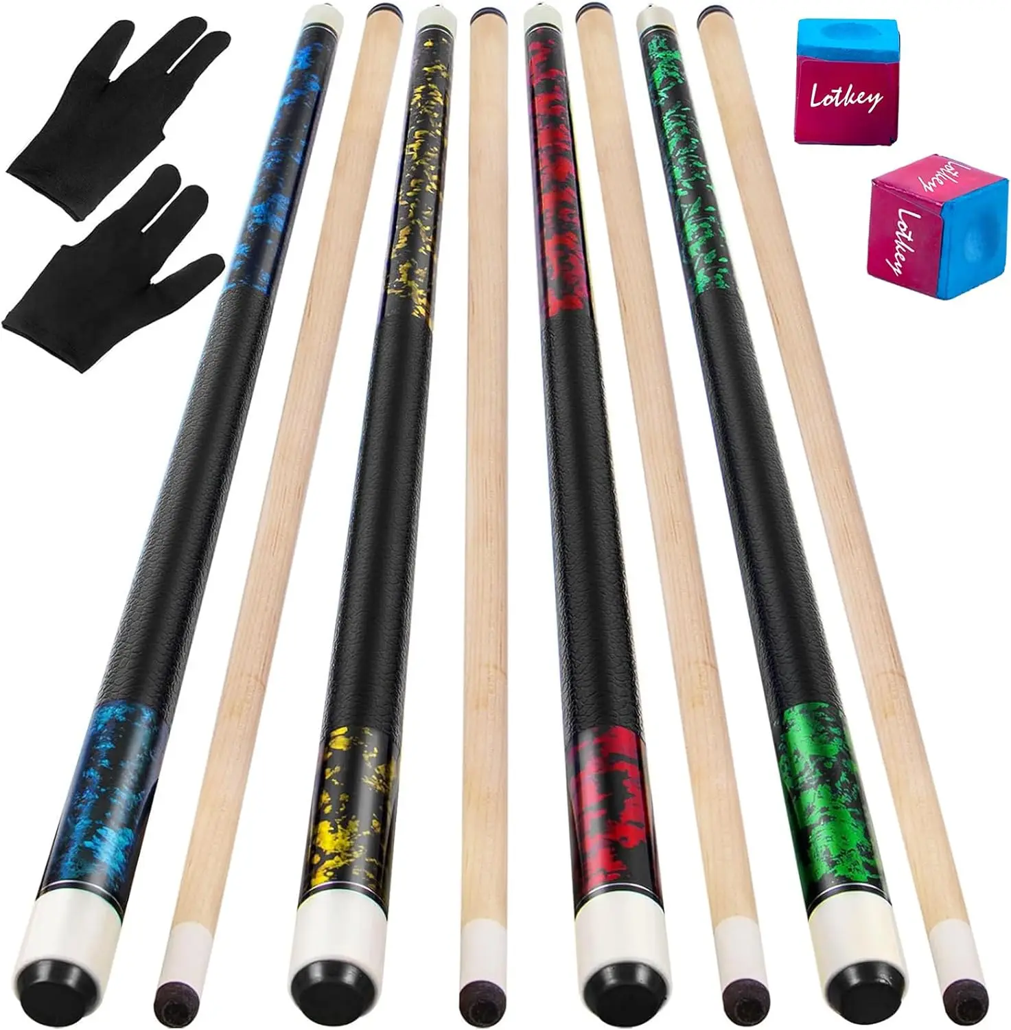 

Professional Pool Cue Sticks Set, Super Straightened 58'' Maple Billiard Cues for Adults, Choose 4/3/2/1 Options