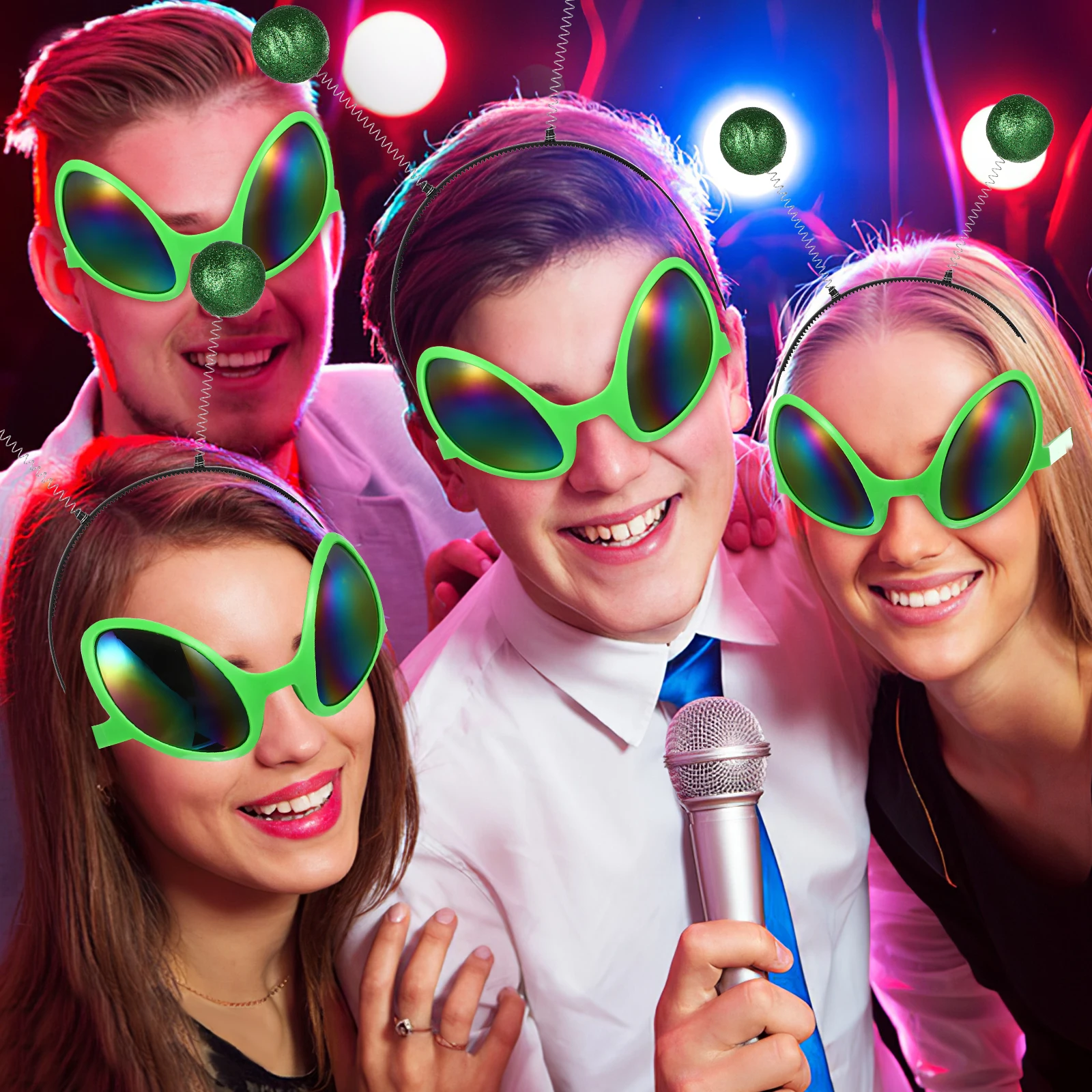 

2pcs Festival Hair Hoop Party Glasses Saucer Fashion Headband Cosplay Accessories Decorative Headdress For Women Men