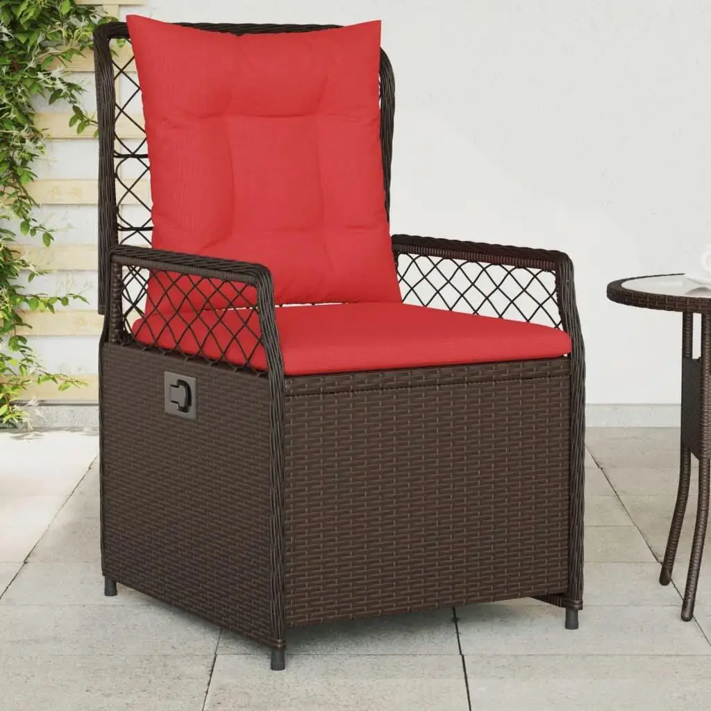 

Comfortable Brown PE Rattan Reclining Patio Chair with Durable Powder-Coated Steel Frame for Outdoor Relaxation