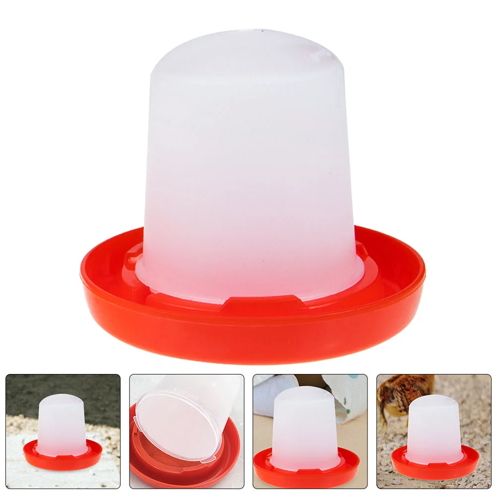 Chicken Water Cups Drinking Bucket Containers for Food Feeder Coop Accessories Dispenser Plastic