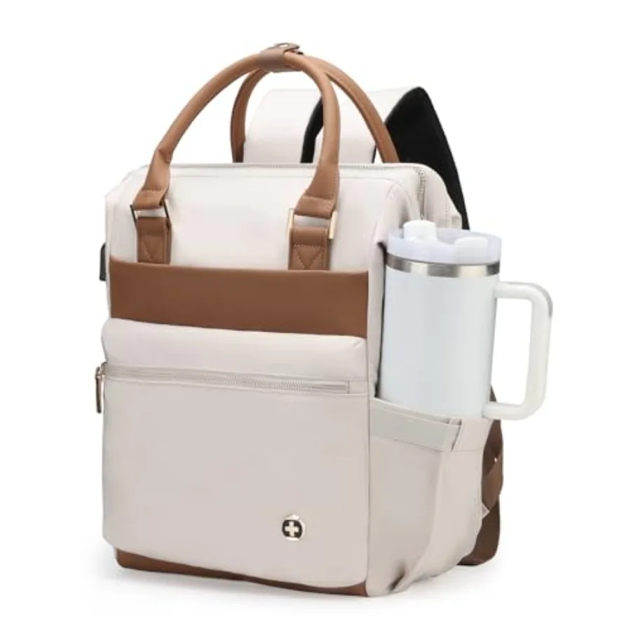 

Design Laptop Backpack for Women Business Travel Backpack with USB Charging Port, Fits 15.6 Inch Computer Backpacks for Work, S