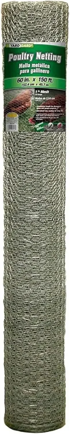 

Оцинкованная стальная проволочная сетка для курятника, ячейка 1 дюйм, 60 дюймов x 150 футов, 20 калибр, идеально подходит для рукоделия и защиты сада