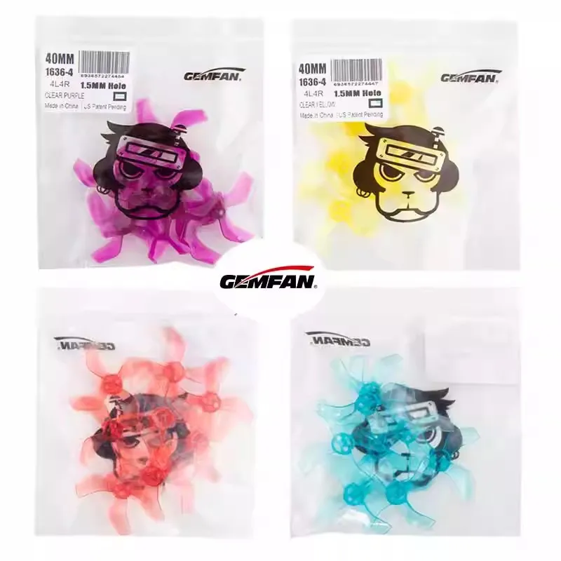 

Gemfan 40 мм 3-лопастной 4-лопастной пропеллер 1635 1636 для небольших машин для использования в помещении, 1,6-дюймовый пропеллер