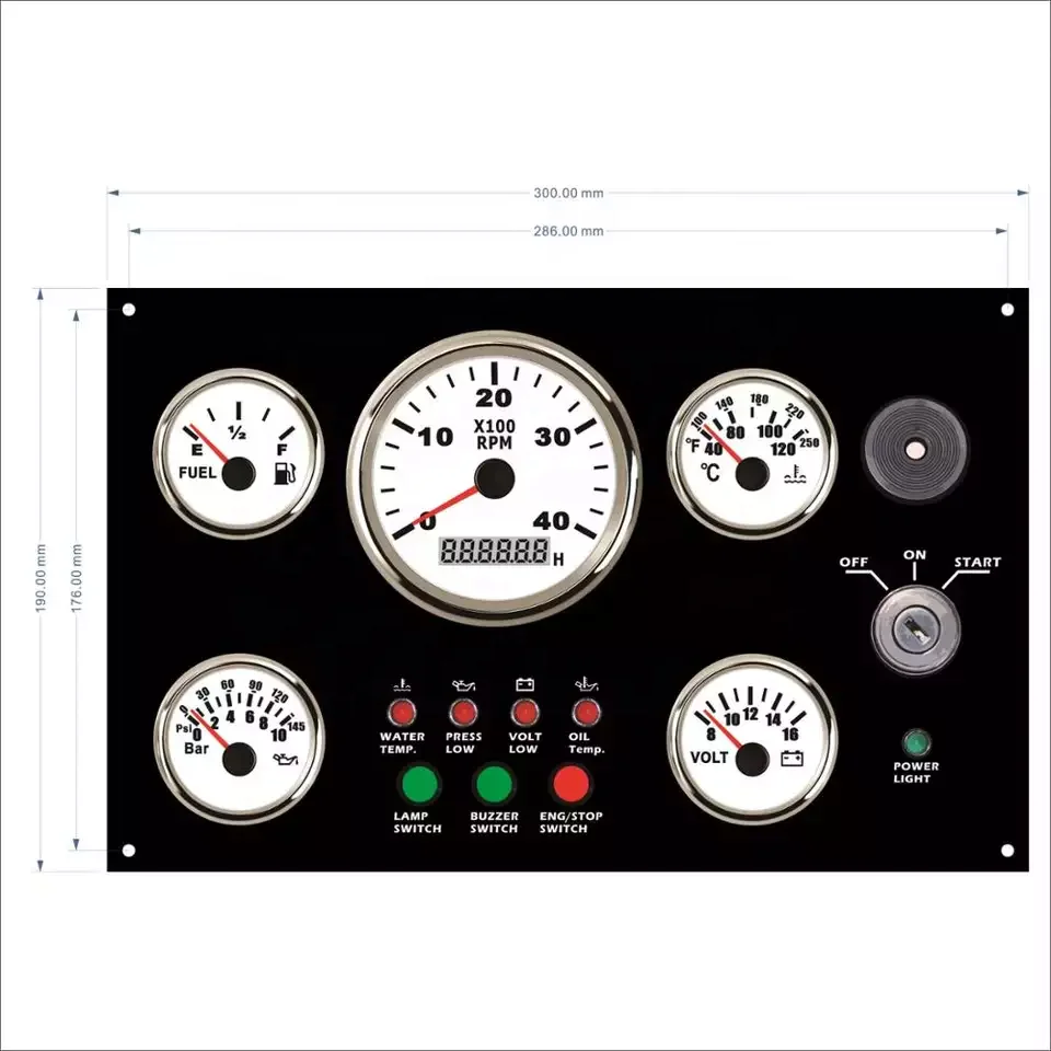 300*190 mm Waterproof Marine Dashboard Switch Central Control Boat Instrument Panel