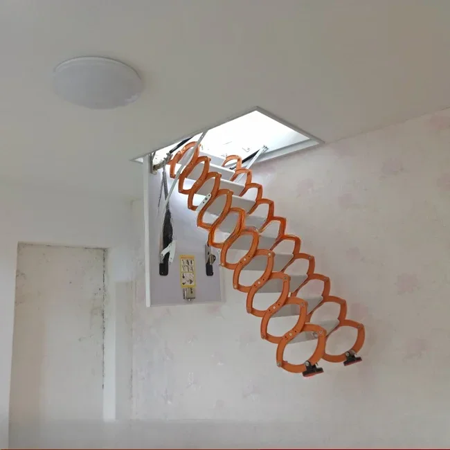 Customizable Standard steel telescopic automatic telescopic loft ladder/remote control ladder/ladder with handrails