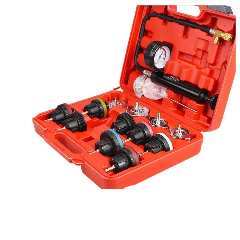 Car radiator pressure tester leak detection vacuum filling tool kit - anti-freeze coolant replacement