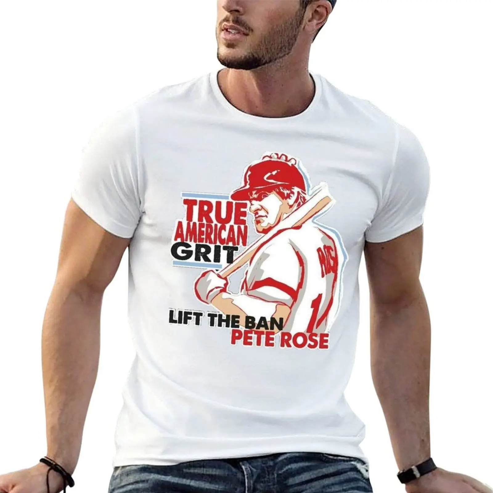 Pete Rose - Lift The Ban - Hall of Fame T-Shirt Casual Loose Daily Wear T-Shirt