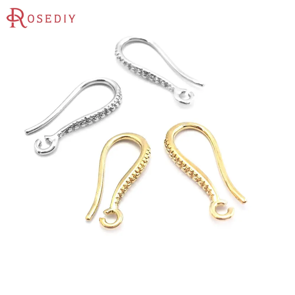 20PCS 16x7MM Gold Color Imitation Rhodium Color Silver Color Brass Earring Hooks Diy Jewelry Findings Earrings Accessories