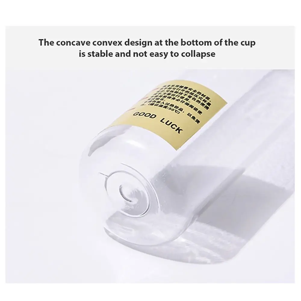 1Pcs Durable Students Simple Plastic Water Cup 400ML/1L Large Capacity Sports Cup Transparent with Text Portable Cup
