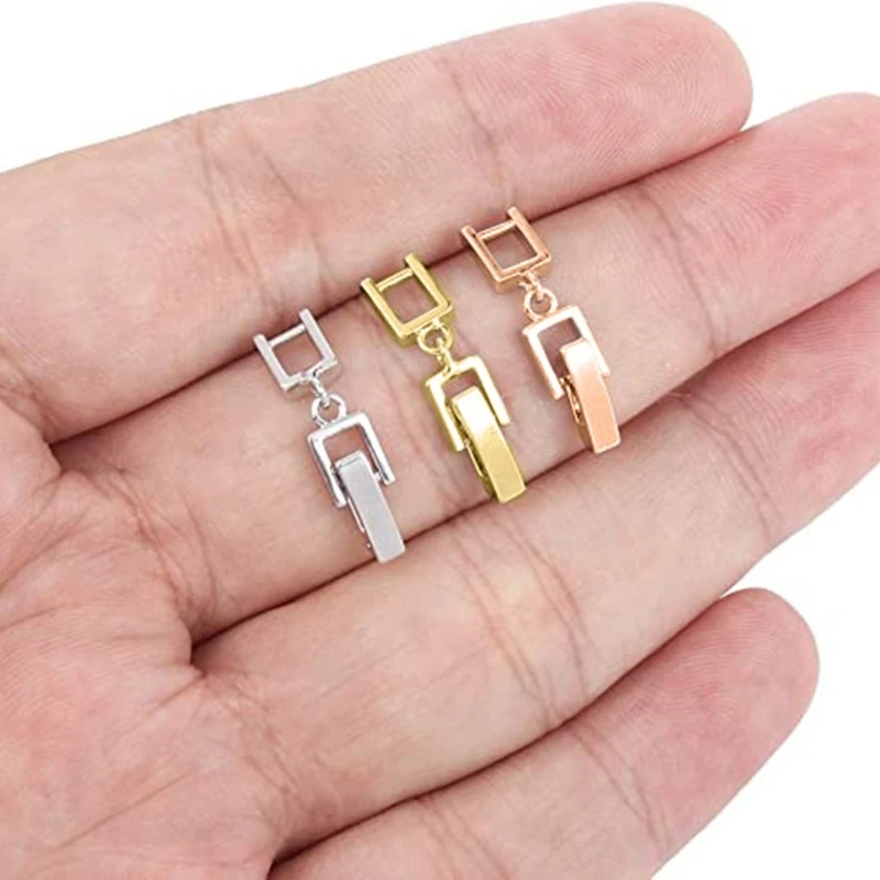 5 Pcs Simple Necklace Bracelet Extenders Alloy Extension Fold Over Clasp for Bracelet Necklace and Jewelry Making