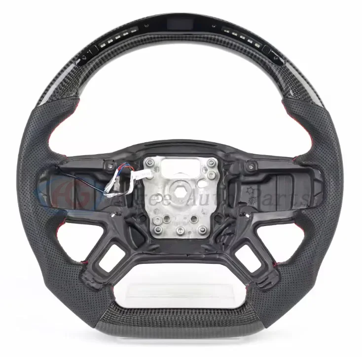 Customizable Designed Steering Wheel for New Defender 90 110 130 2020+ with Leather Carbon Fiber Mahogany LED Display