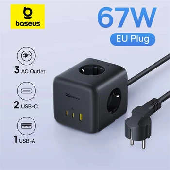 תחנת טעינה מהירה Baseus 67W עם 3 שקעי חשמל