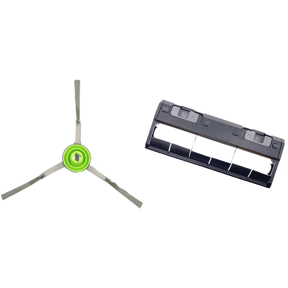 T27C 1 مجموعة جهاز آلي لتنظيف الأتربة فرش جانبية مجموعة غطاء الفرشاة الرئيسية و10 قطعة فرشاة جانبية لـ Ecovacs Deebot Ozmo 950