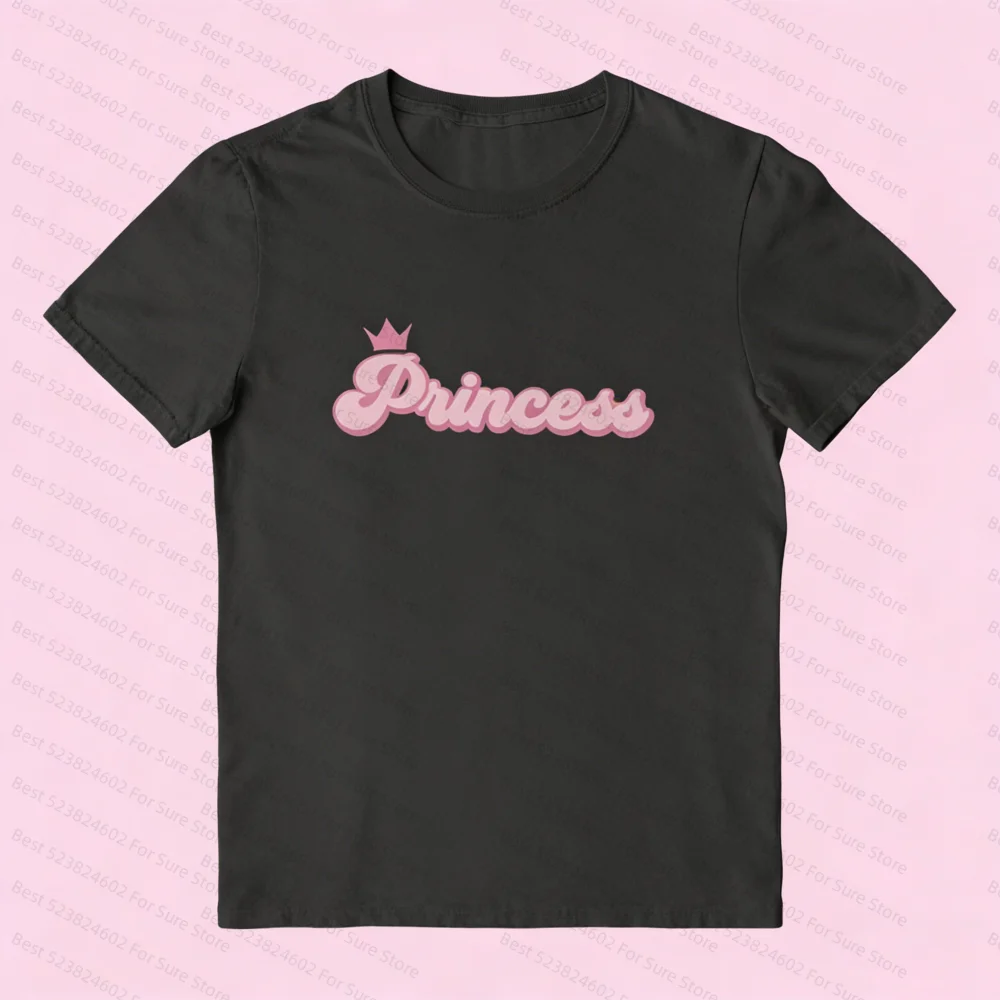 Y2K Princess Crown T Shirt Women Cute Aesthetic Graphic Tee Casual Summer Tops for  Streetwear Men's Tshirt Women t-shirt Tops