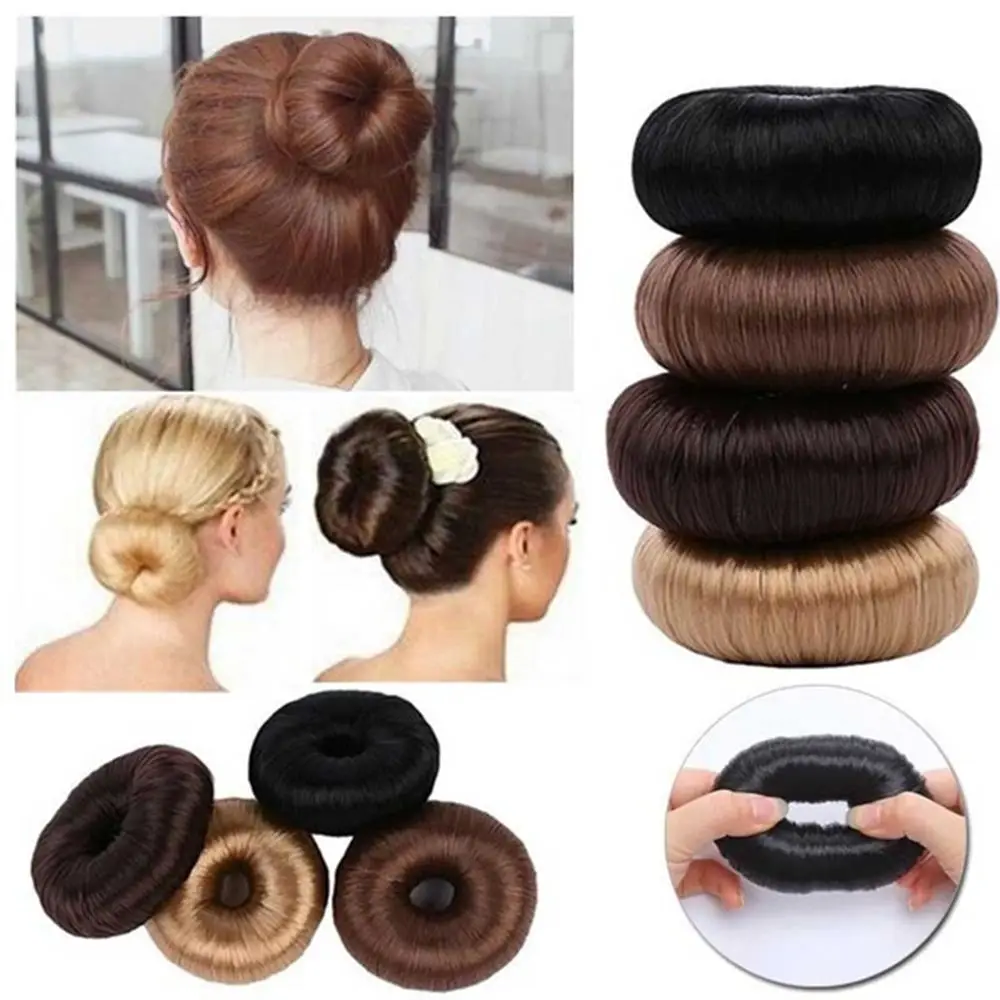 Women Elegant Hair Accessories Brown Hair Wig Hair Clip Hair Ring Hair Donut Shaper Bun Maker Hair Styling Tools