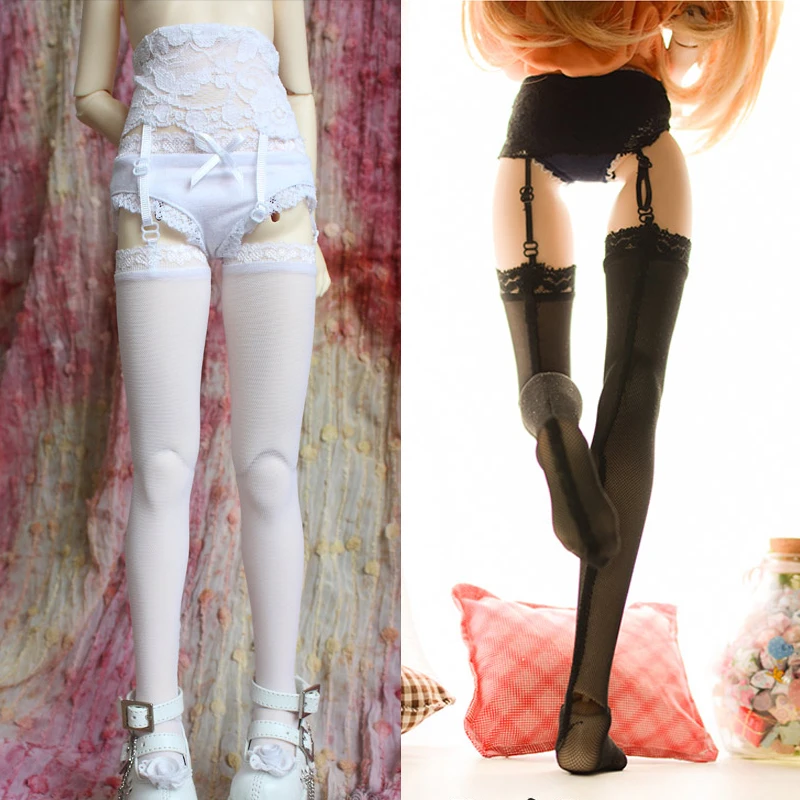 New Hot 1/3 1/4 black/white sexy lace suspender stockings DD MSD adjustable suspender Sling socks BJD doll clothes accessories