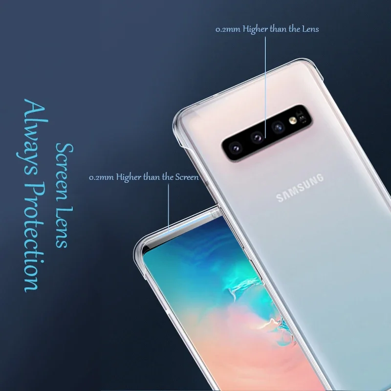 Custodia per telefono senza cornice in plastica rigida sottile per Samsung Galaxy S25 S24 S23 S22 S21 S20 FE S10 Nota 20 Ultra 10 Plus Cover posteriore trasparente