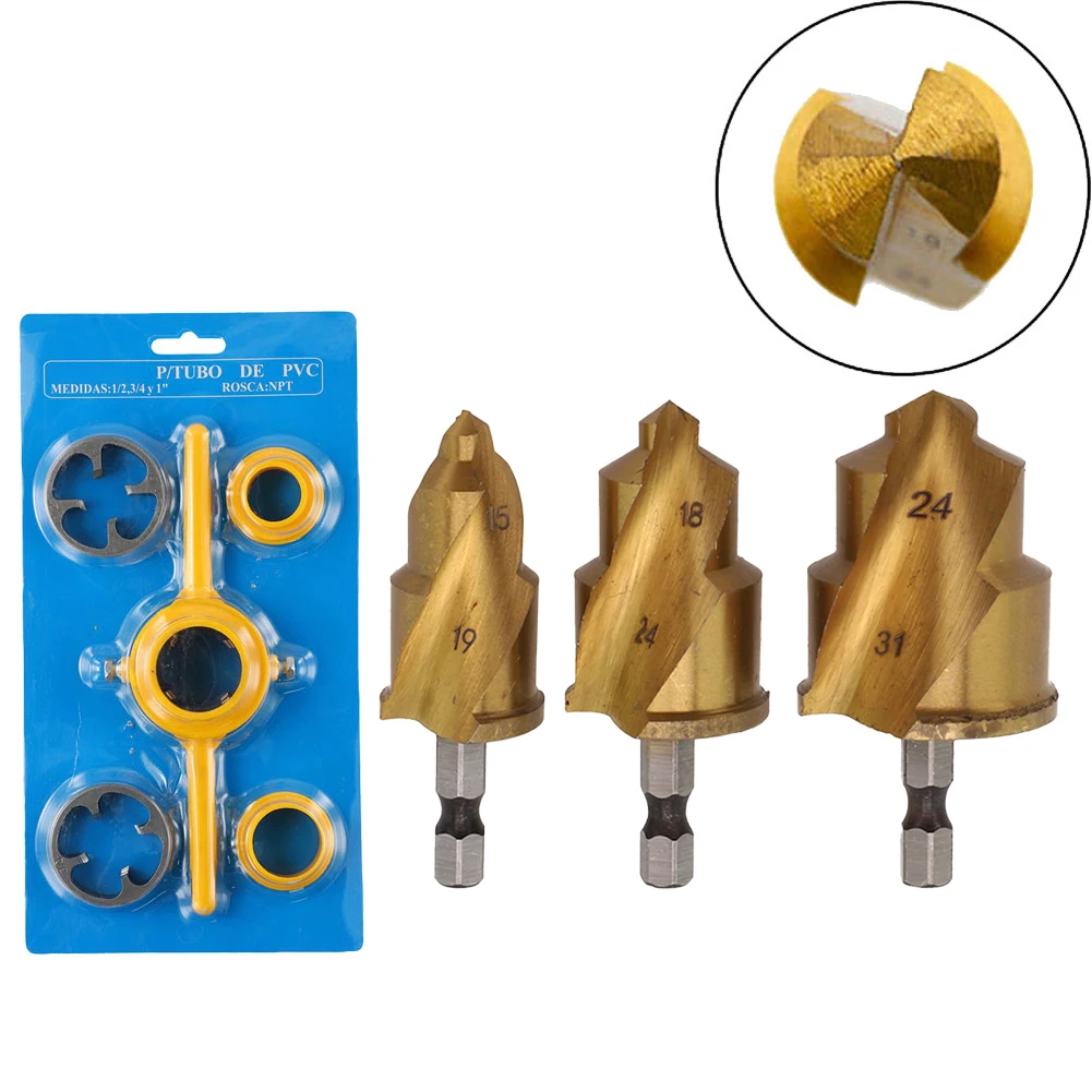 3Pcs PPR Lifti Drill Bit Water Pipe Expander Connector Repair Plumb Plumber Tool Plastic Pipe Thread 20/25/32mm Hand Tools ﻿