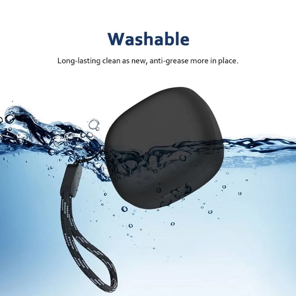 Silicone Headphone Protective Case Shockproof Washable Wireless Earphone Shell Soild Color Dustproof for Anker Soundcore R50i